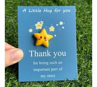 Shein 5 piezas Tarjetas de abrazo de bolsillo de resina con estrella con el mensaje "Gracias por ser una parte tan importante de mi vida". Regalo para maest