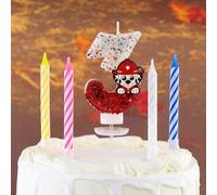 Shein 5 piezas Velas con números de Paw Patrol Ryder, decoraciones de pastel, velas de cumpleaños brillantes y creativas, adecuadas para diversas decoracion