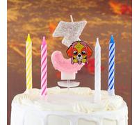 Shein 5 piezas Velas con números de Paw Patrol Ryder, decoraciones de pastel, velas de cumpleaños brillantes y creativas, adecuadas para diversas decoracion