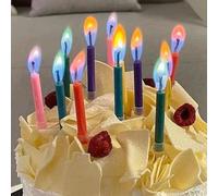 Shein 5 piezas Velas mágicas de llama de colores para decoración de pastel de fiesta de cumpleaños