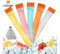 Shein 50/100/150 piezas/Set Bolsas desechables para moldes de paletas de hielo con embudo, paletas de hielo, barras de yogur, jugo y bolsas para congelar ba