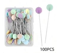 Shein 50/100/200 piezas Alfileres de posicionamiento con forma de flor para acolchado, patchwork, manualidades DIY, corte de prendas, punto de cruz, joyería