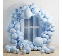 Shein 50/125 piezas Kit de arco de globos de látex azul claro - Globos redondos de helio azul claro de 5/10/12/18 pulgadas, globos de novia azul claro, adec