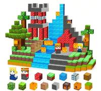 Shein 50-200 piezas Juego de bloques de construcción magnéticos, juguetes sensoriales Montessori STEM para niños, construye el mundo del bosque del tesoro,