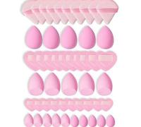 Shein 50/40/30/20/10/5 piezas Kit de maquillaje, que incluye: 10 esponjas de maquillaje líquido + 10 esponjas de maquillaje líquido mini + 10 borlas de polv