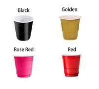 Shein 50/40/30/20 Piezas Vasos de bolas de plomo de 2 onzas, mini vasos de vidrio y plástico para fiestas de cumpleaños, degustación de aperitivos y muestra