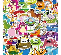Shein 50 hojas/paquete Pegatinas de dibujos animados de Pixar Toy Story de Disney, pegatinas autoadhesivas para fundas de teléfonos móviles, iPad, tazas de