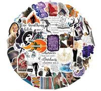 Shein 50 libros de lectura, pegatinas de grafiti del Trono de Cristal, cuaderno de guitarra, pegatinas impermeables para equipaje, de vuelta a la escuela, s