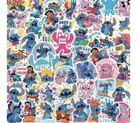 Shein 50 pegatinas creativas con estampado de Stitch de Disney, divertidas y clásicas, para regalar a amigos, fiestas de cumpleaños, decorar patinetas, comp