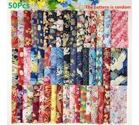 Shein 50 Piezas 15*15cm/5.9*5.9in Parches De Tela Con Estampado De Lámina Al Estilo Japonés Para Manualidades Diy, Ropa De Muñecas, Sábanas, Etc.