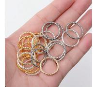 Shein 50 Piezas Anillos De Salto De Un Solo Bucle Con Relieve Para Hacer Joyas Diy