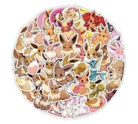 Shein 50 piezas Calcomanías lindas de Eevee, personajes de anime de Pokemon, bolas Poke, Pikachu, kawaii, impermeables para decorar patinetas, laptops, pare
