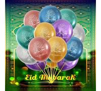 Shein 50 piezas de 12 pulgadas Globos de colores Eid Mubarak Decoración del hogar Ramadán Globos de látex Islam Muslin Kareem Fiesta al aire libre Decoració