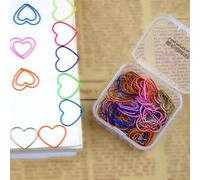 Shein 50 piezas de clips de papel con forma de corazón, de vuelta a la escuela