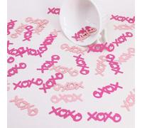 Shein 50 piezas de confeti de mesa con diseño XOXO en color rosa fucsia para decoración interior del Día de San Valentín