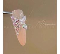 Shein 50 piezas de diamantes de imitación marquesa con base afilada para arte de uñas con fondo claro, hace usted mismo encantos de uñas, joyas de uñas, sum