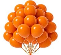Shein 50 piezas de globos de látex naranja de 10 pulgadas (25,4 cm), adecuados para cumpleaños, graduación, Halloween, Navidad, bodas, fiestas y decoracione