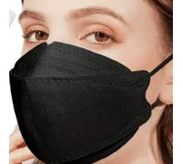 Shein 50 piezas de mascarillas faciales desechables de 4 capas 3D, transpirables y cómodas, adecuadas para hombres y mujeres - Negro y blanco
