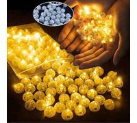 Shein 50 piezas de mini luz LED, luz de globo amarilla, luz de cuerda a batería, mini lámpara de bola con iluminación prolongada para linternas de papel, gl