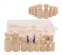 Shein 50 piezas de muñecas de madera sin terminar, figuras de gente de palitos de madera, muñecas de palitos decorativas para niños DIY, artesanía, pintura,