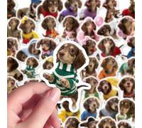 Shein 50 piezas de pegatinas lindas de perro salchicha, pegatinas de vinilo impermeables adecuadas para botellas de agua, portátiles, álbumes de recortes, d