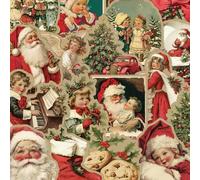 Shein 50 piezas de pegatinas navideñas retro para scrapbooking, patineta, guitarra, decoración de regalo navideño y decoración de habitación