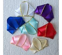 Shein 50 piezas de pétalos de rosa de cinta de satén con borde dorado, kit semiterminado de flores eternas, materiales de regalo hechos a mano, idea de manu