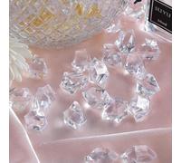 Shein 50 piezas de rocas de hielo falsas, cubos, rellenos de jarrón de acrílico, gemas, cuentas, cristales, rocas transparentes, diamantes de plástico como
