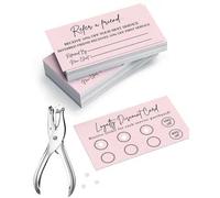 Shein 50 piezas de tarjetas de referencia y recompensa de lealtad de doble cara - Tarjetas de incentivo universales adecuadas para pequeños negocios, cafete