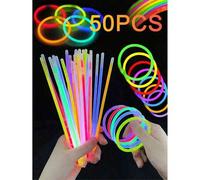 Shein 50 piezas de varitas luminosas de 8 pulgadas de colores variados, que sirven como iluminación y decoración de fiesta, pueden brillar continuamente dur