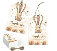 Shein 50 Piezas Etiquetas de Agradecimiento con Osos - Etiquetas de Ducha de Bebé con Osos, Etiquetas de Regalo, Etiquetas de Papel, Envoltura de Regalo, Et