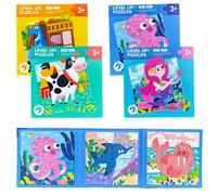 Shein 50 piezas Juego de rompecabezas magnético de papel, Animales de granja/océano/princesa/vehículos, Libro de rompecabezas magnético 3 en 1, Desarrollo d