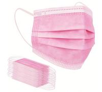 Shein 50 piezas Máscara rosa desechable para la cara, máscaras rosa de 3 capas de protección adecuadas para la escuela, la oficina y exteriores