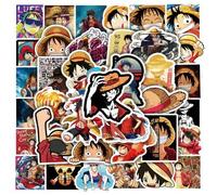 Shein 50 PIEZAS Pegatinas clásicas de anime ONE PIECE Graffiti para patineta, portátil, estuche de teléfono, vaso, guitarra, equipaje, decoración de dibujos