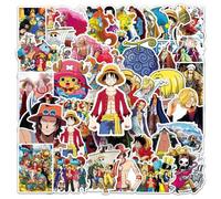 Shein 50 PIEZAS Pegatinas de anime genial de dibujos animados ONE PIECE para portátil, estuche de teléfono, refrigerador, monopatín, equipaje de viaje, resi