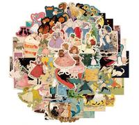Shein 50 piezas Pegatinas de cuentos de hadas, pegatinas estéticas de vinilo para scrapbooking, diario, parachoques, monopatín, botella de agua, dibujos ani