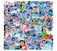 Shein 50 PIEZAS Pegatinas lindas de Disney Stitch Anime, pegatinas para motocicleta, equipaje, guitarra, monopatín, pegatinas de dibujos animados clásicos,