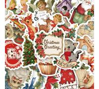 Shein 50 piezas Pegatinas navideñas románticas Calcomanías de Feliz Navidad para computadora portátil, computadora, scrapbook, patineta, refrigerador, teléf
