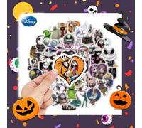 Shein 50 PIEZAS Pegatinas oficialmente con licencia de Disney El extraño mundo de Jack Jack Skellington, Sally, Oogie Boogie para laptop, patineta, teléfono