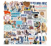 Shein 50 Piezas Pegatinas para Botellas de Agua Mamma Mia Pegatinas Decoraciones de Fiesta Mamma Mia Película Musical Dibujos Animados Pegatinas Scrapbook E