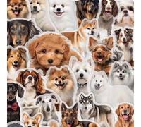 Shein 50 piezas Pegatinas surtidas con estampado de cachorros, pegatinas de perros lindos para cuadernos, portátiles, patinetas, guitarras, decoración del h
