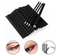 Shein 50 piezas Pinceles desechables de delineador de ojos con tapa, aplicadores de maquillaje de ojos profesionales de micro tamaño, herramientas cosmética