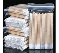 Shein 500/300/100 piezas Bastoncillo de limpieza de cabeza única, lápiz de precisión con palito de papel de maquillaje, ceja de madera, delineador de ojos,