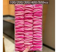 Shein 500/400/300/200/100 piezas Gomas de pelo elásticas de colores surtidos, bandas de pelo de alta elasticidad, estilo casual versátil, accesorios para el