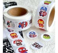 Shein 500 piezas Conjunto de pegatinas de superhéroes de Marvel, Spiderman, Iron Man, estilo de dibujos animados, material de papel, texto en coreano para s