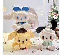 Shein 500 piezas de bloques de construcción de 10 cm de Sanrio Anime Hello Kitty, My Melody, Cinnamoroll, Kuromi y amigos, incluyendo también a Pochacco y P