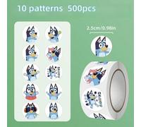 Shein 500 piezas de pegatinas de dibujos animados de Bluey - 10 diseños adorables, calcomanías gruesas y duraderas para portátiles, equipaje, cuadernos perf