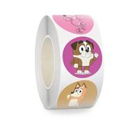 Shein 500 piezas de pegatinas de rollo del anime Bluey, pegatinas de recompensa divertidas de dibujos animados para niños, decoración para portátil, teléfon