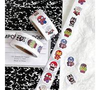 Shein 500 piezas de pegatinas de superhéroes de Marvel Spider-Man e Iron Man, regalos de pegatinas redondas para decoración de bolsas de dulces DIY, pegatin