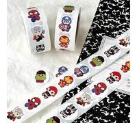 Shein 500 piezas de pegatinas decorativas redondas de los superhéroes de Marvel Spider-Man y Iron Man, adecuadas para decorar bolsas de dulces DIY, también